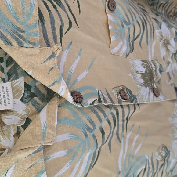 Joe Marlin Tropical Leaf Print Button-Up Shirt - Picture 5 of 9